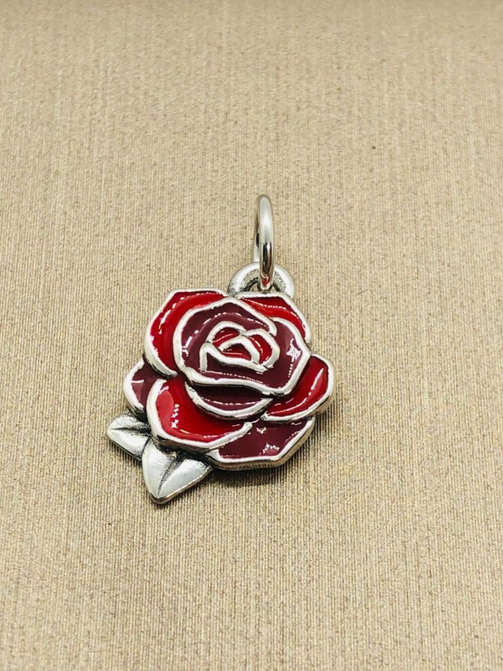 James Avery Enamel Consuela Rose Charm Red